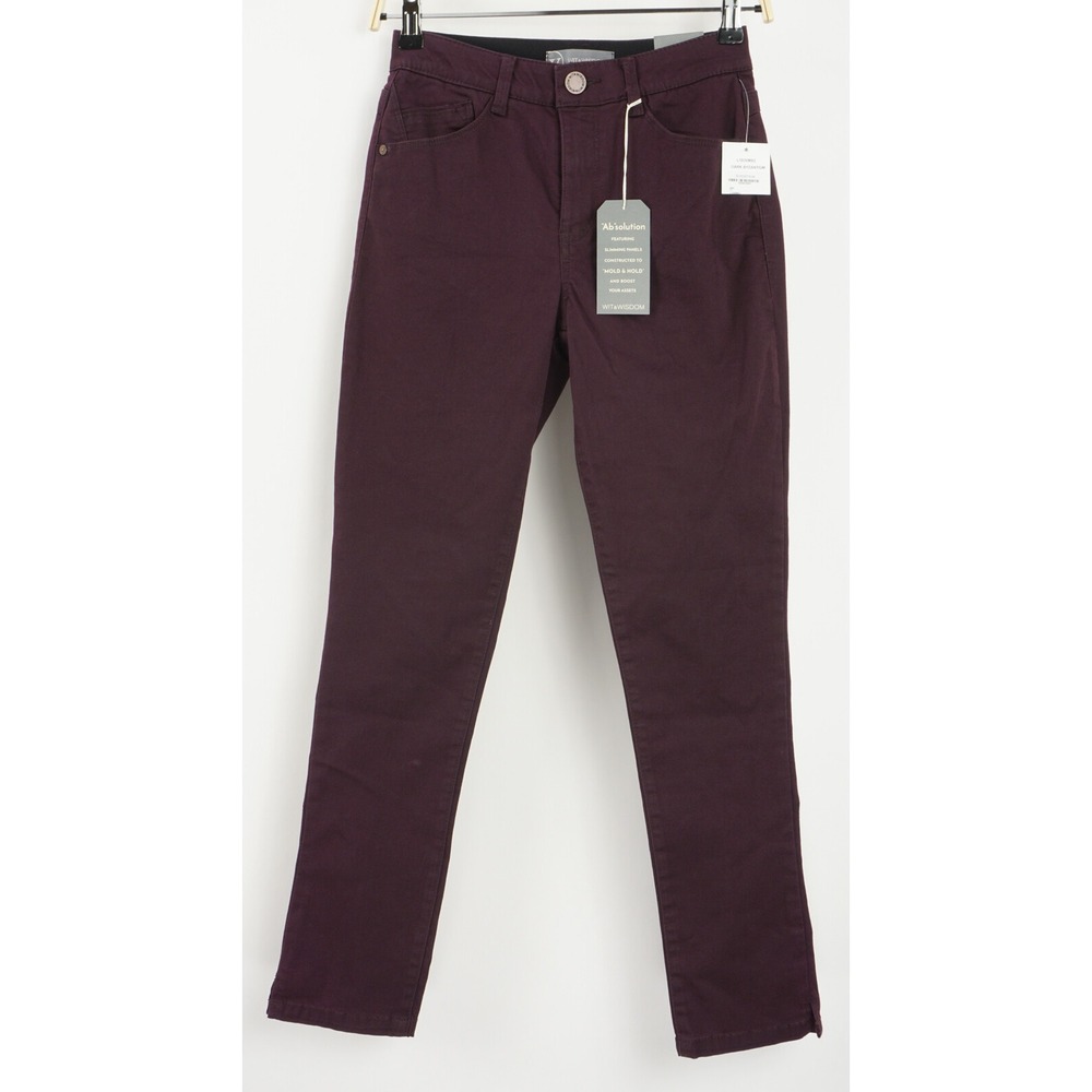 New Wit & Wisdom 'Ab'Solution High Waist Ankle Skinny Pants Women's Sz 00 Purple